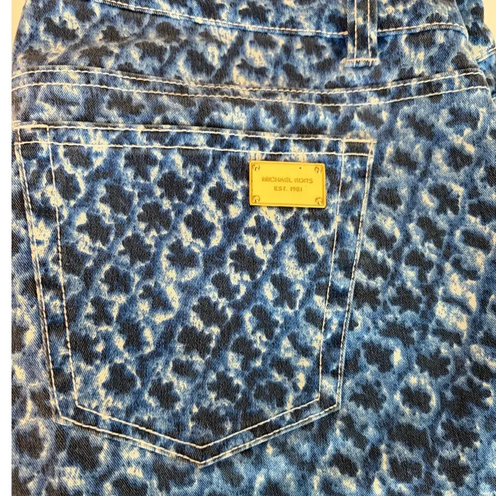 Michael Khors Pattern Denim BlueJeans Skinny Sz 2 #Retro Glam #Chic